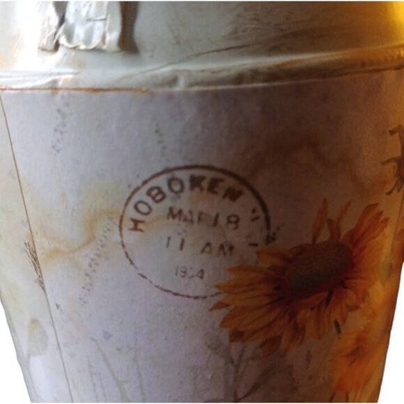 Cream Distressed Sunflower Milk Can - Picture 3 of 4